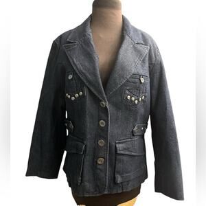 Y2K Denim Studded Edgy Western Rodeo Baddie Maximalism Boho Jean Jacket 14